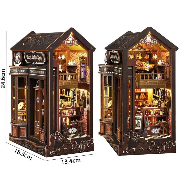 DIY Book Nook Kit – Wooden Magic House Miniature with LED Lights