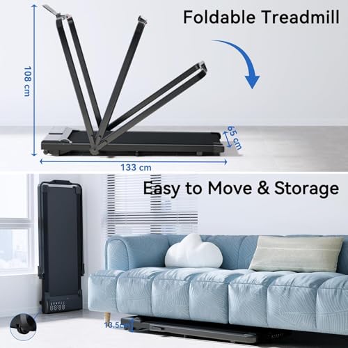 3-in-1 Walking Pad Treadmill – Foldable Quiet Under-Desk Fitness Machine 3.0HP