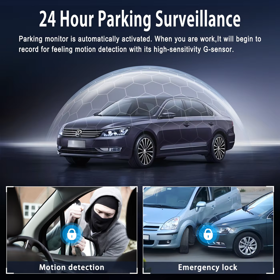 4-Channel Car Dash Cam – 1080P HD DVR with Night Vision & 64GB Memory