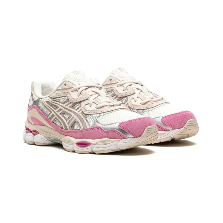 AeroNexa Gel-Fusion Retro Runner – Cream Mineral & Pink Y2K Sneaker