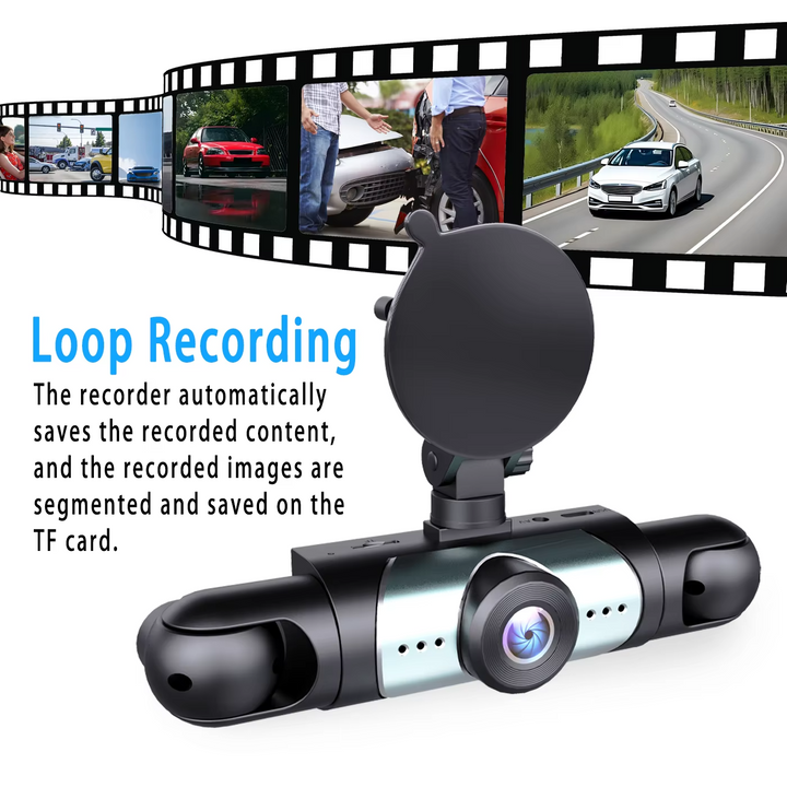 4-Channel Car Dash Cam – 1080P HD DVR with Night Vision & 64GB Memory