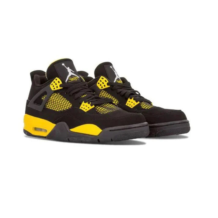 VoltForge Aero-4 Retro Mesh Sneaker | Bold Black & Yellow High-Top