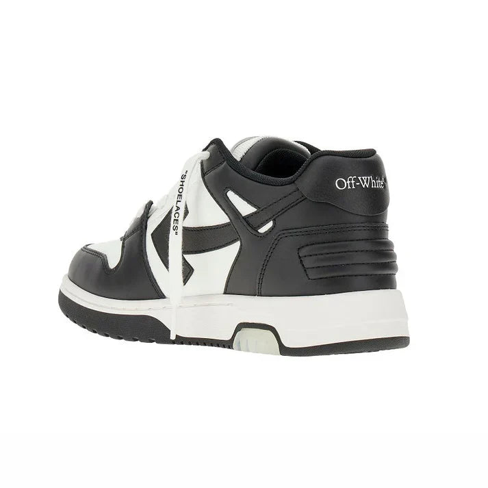 AeroVolt MonoCourt Retro Low – Black & White Leather Chunky Sole Sneaker