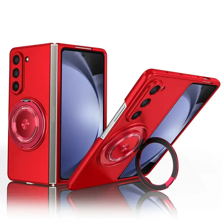 MagRing Detachable Stand Case | Galaxy Z Fold 7 / 6 / 5 / 4 – Metallic Plum