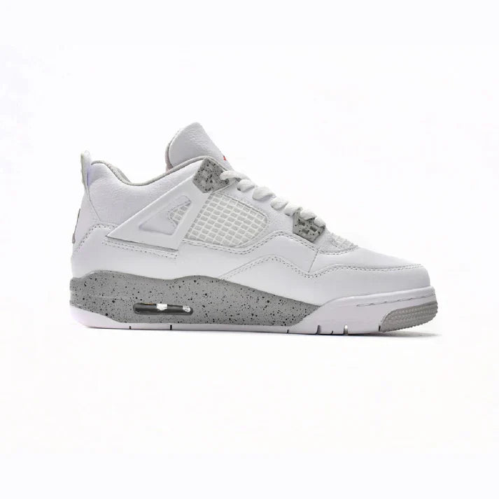 White & Grey Heritage Court Sneaker with Concrete-Texture Midsole | Veltrex™