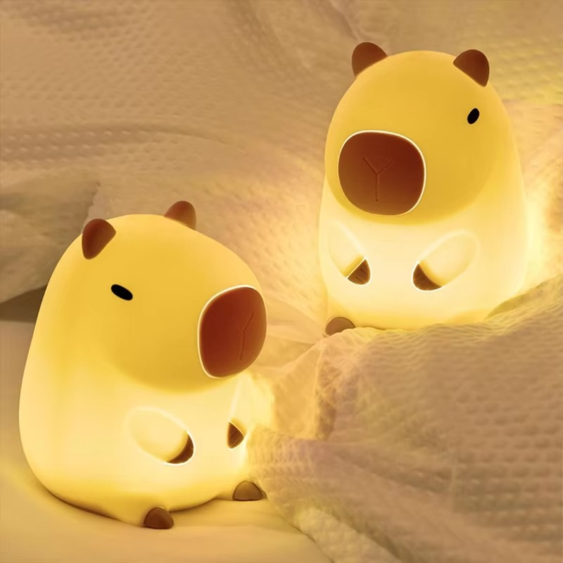 Capybara Night Light – Cute Silicone Touch Lamp for Kids Room | USB Rechargeable