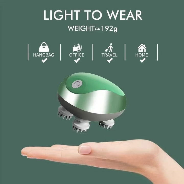 Electric Head & Scalp Massager – Waterproof Kneading Hair Spa | USB Rechargeable