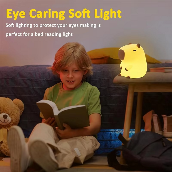 Capybara Night Light – Cute Silicone Touch Lamp for Kids Room | USB Rechargeable