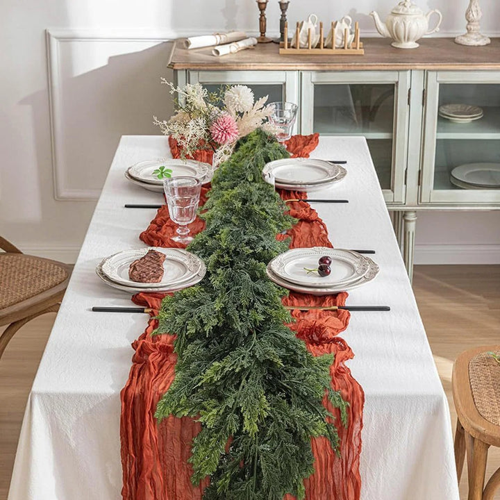 EverCedar™ – 6FT Real-Touch Artificial Cedar Garland (Set of 2)