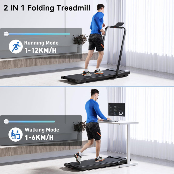 3-in-1 Walking Pad Treadmill – Foldable Quiet Under-Desk Fitness Machine 3.0HP