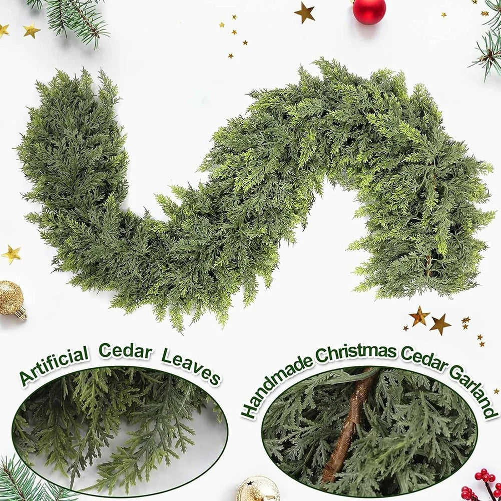 EverCedar™ – 6FT Real-Touch Artificial Cedar Garland (Set of 2)
