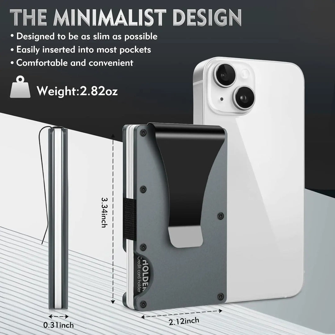 Slim Carbon Fiber Wallet – RFID Blocking Metal Card Holder for Men | Minimalist