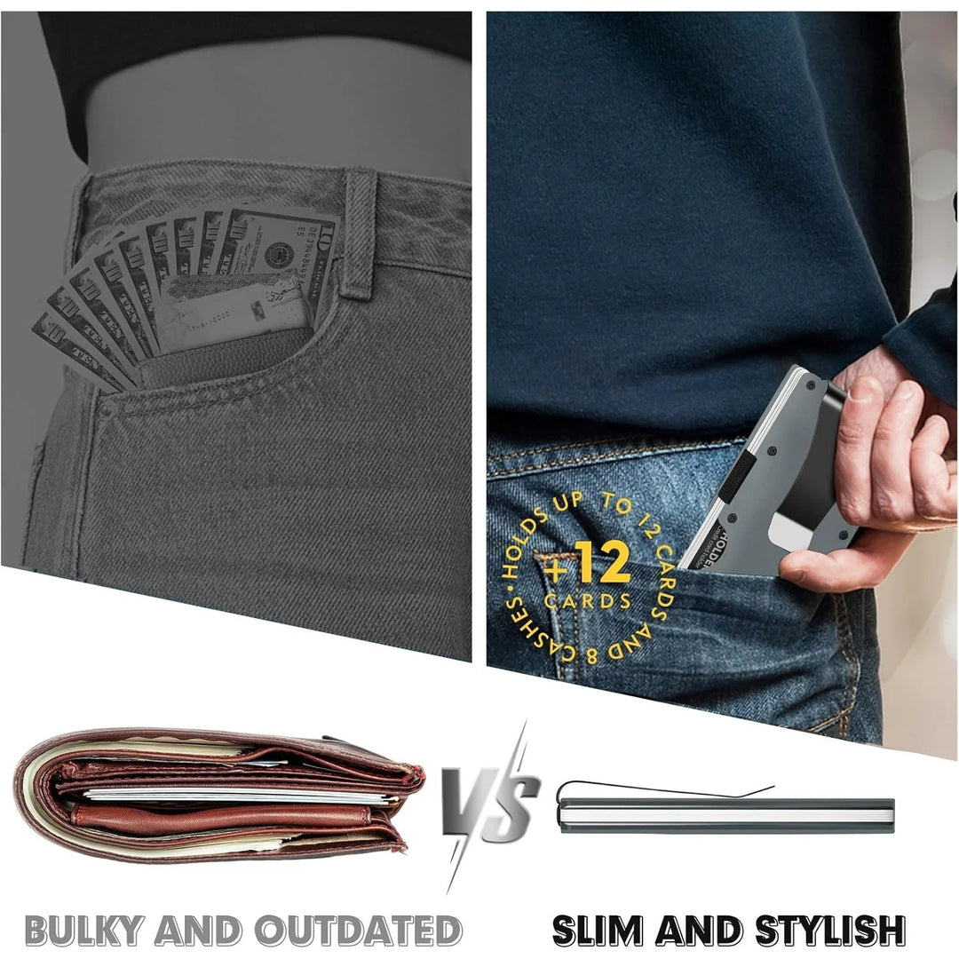 Slim Carbon Fiber Wallet – RFID Blocking Metal Card Holder for Men | Minimalist