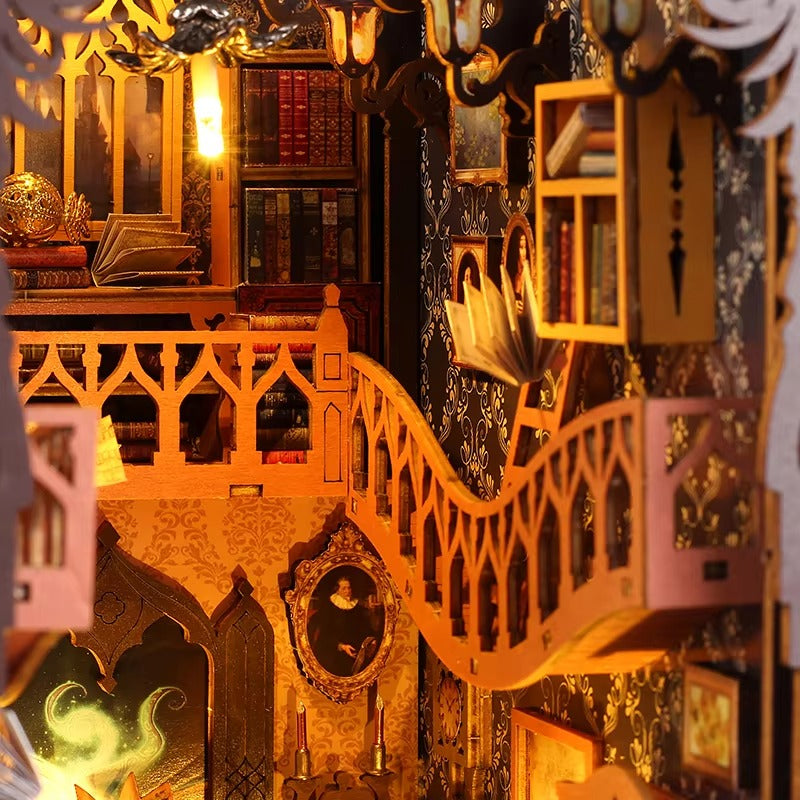 DIY Book Nook Kit – Wooden Magic House Miniature with LED Lights