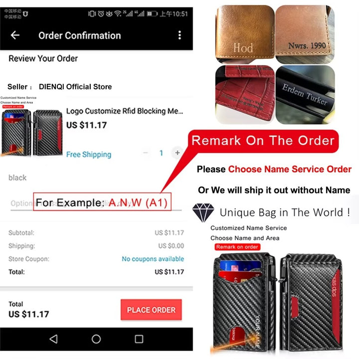 Minimalist Men’s Slim Wallet – RFID Blocking Aluminum Bifold with Money Clip