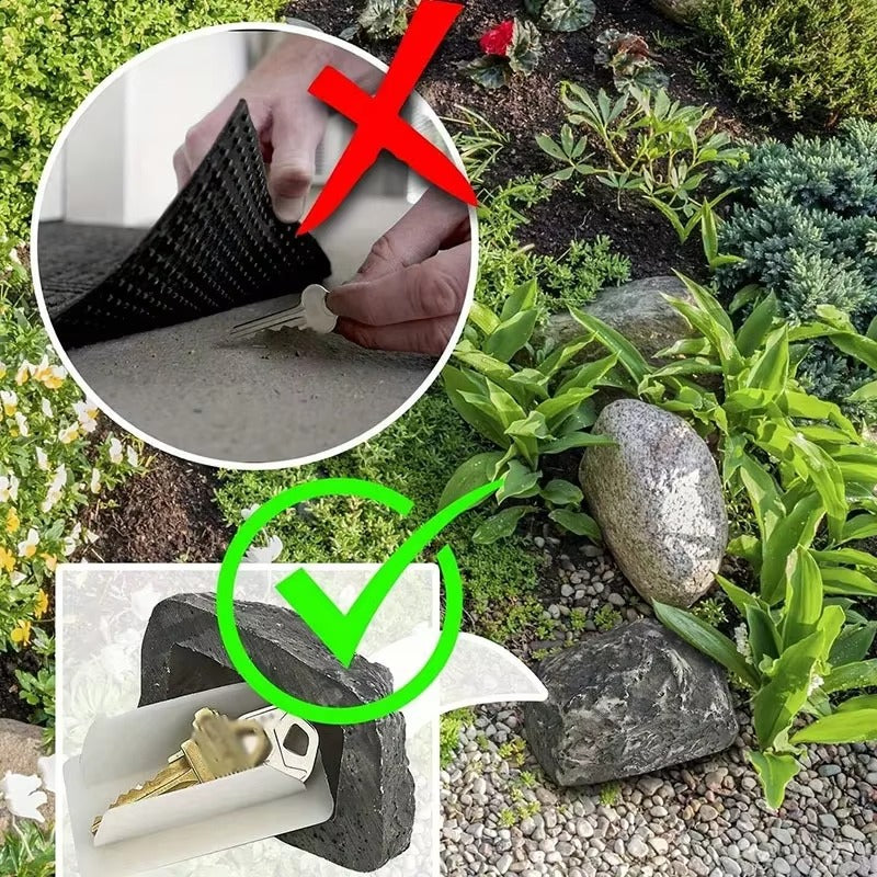 Hidden Rock Key Holder – Outdoor Spare Key Safe Stone for Home & Garden