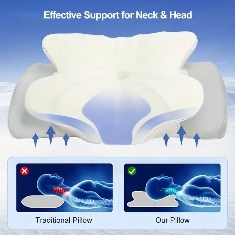 Ergonomic Memory Foam Pillow – Cooling Neck Support for Pain Relief Sleep