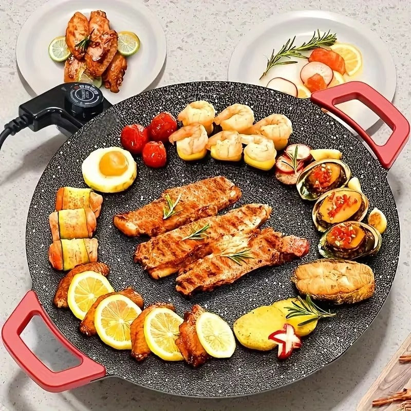 Portable Korean BBQ Grill – 1500W Smokeless Non-Stick Electric Griddle Pan