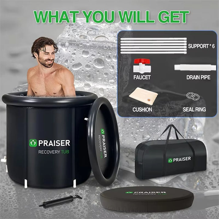 Foldable Ice Bath Tub – Portable Cold Plunge Barrel for Muscle Recovery | Inflatable