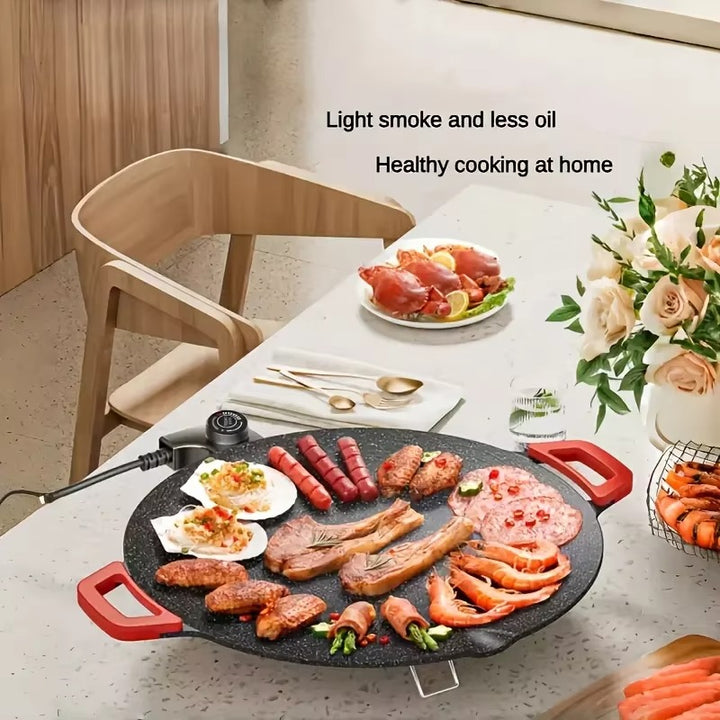 Portable Korean BBQ Grill – 1500W Smokeless Non-Stick Electric Griddle Pan