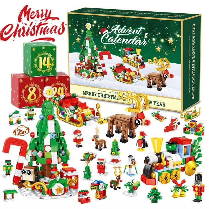 Christmas Advent Calendar – 24-Day DIY Train Toy Countdown Gift Set