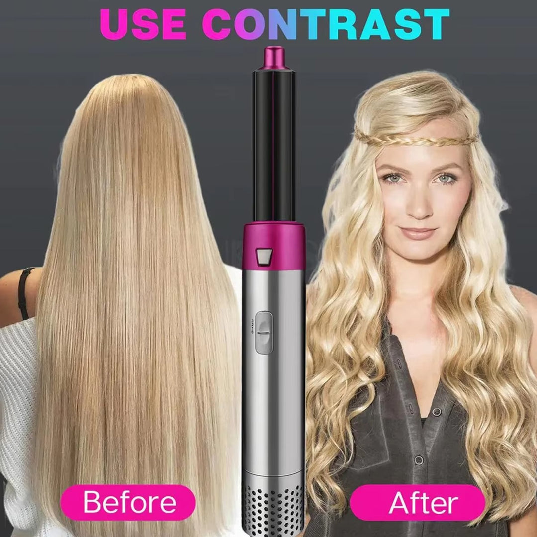 5-in-1 Hot Air Brush – Ionic Hair Dryer, Curler & Straightener Styler