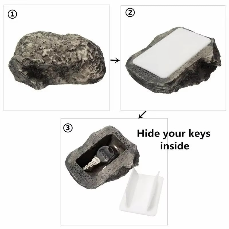 Hidden Rock Key Holder – Outdoor Spare Key Safe Stone for Home & Garden