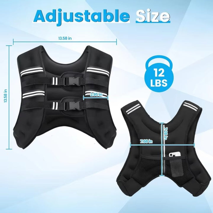 Adjustable Weighted Workout Vest – Strength Training & Running Fitness Gear