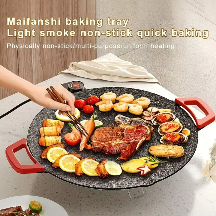 Portable Korean BBQ Grill – 1500W Smokeless Non-Stick Electric Griddle Pan