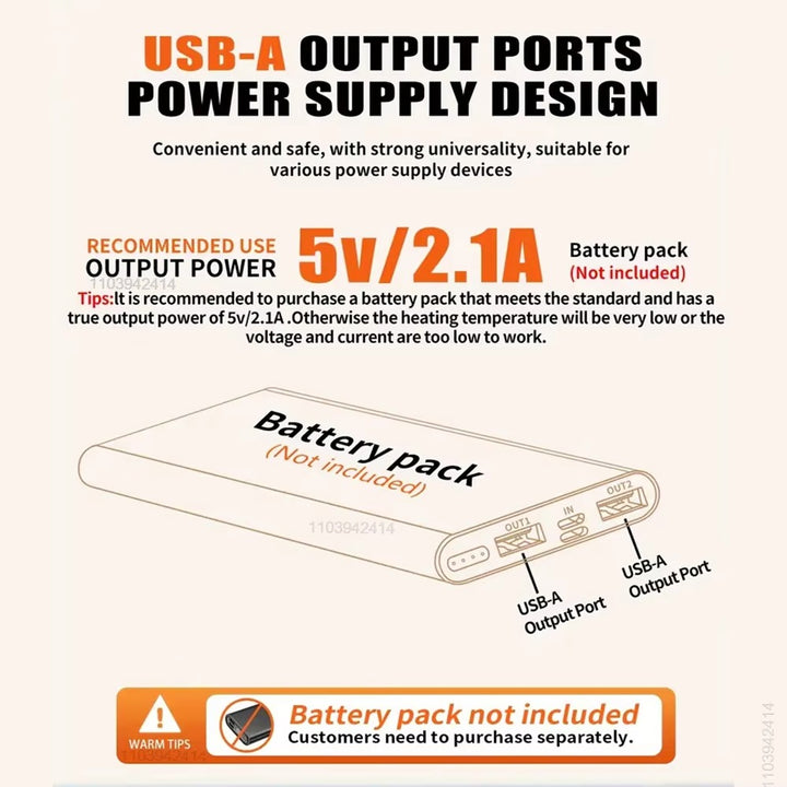 Heated Jacket – USB Winter Coat with Detachable Hood | Outdoor Ski & Camping Wear