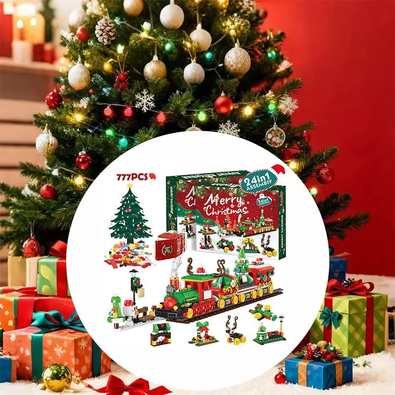 Christmas Advent Calendar – 24-Day DIY Train Toy Countdown Gift Set