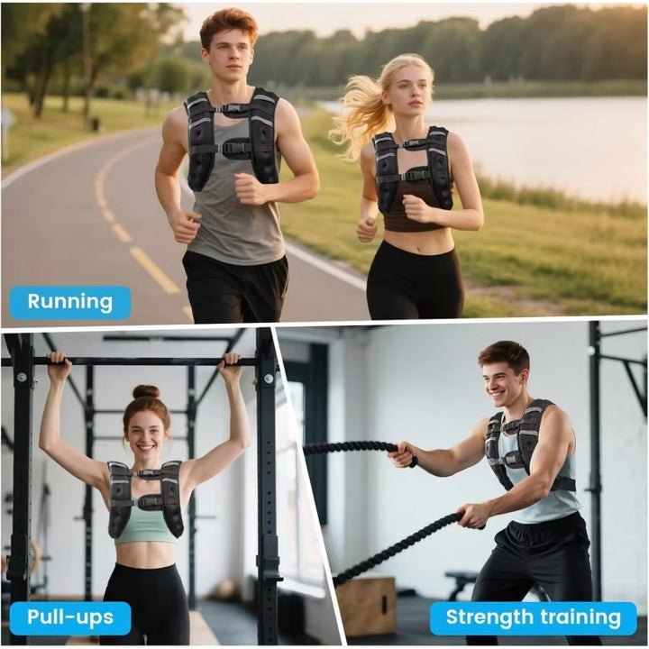 Adjustable Weighted Workout Vest – Strength Training & Running Fitness Gear