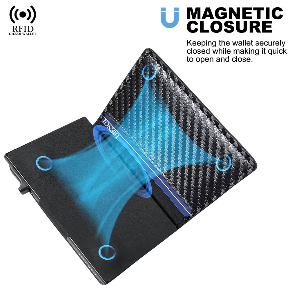 Carbon Fiber RFID Wallet – Slim Credit Card Holder for Men with Theft Protection
