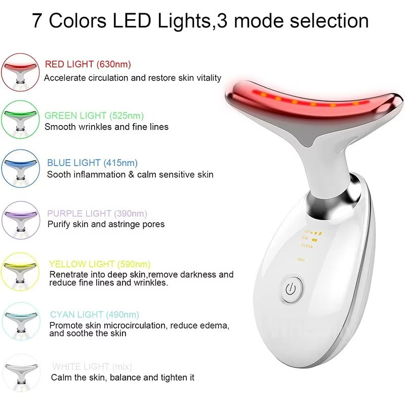 7-Color LED Facial Massager – Skin Tightening & Anti-Wrinkle Lift Device