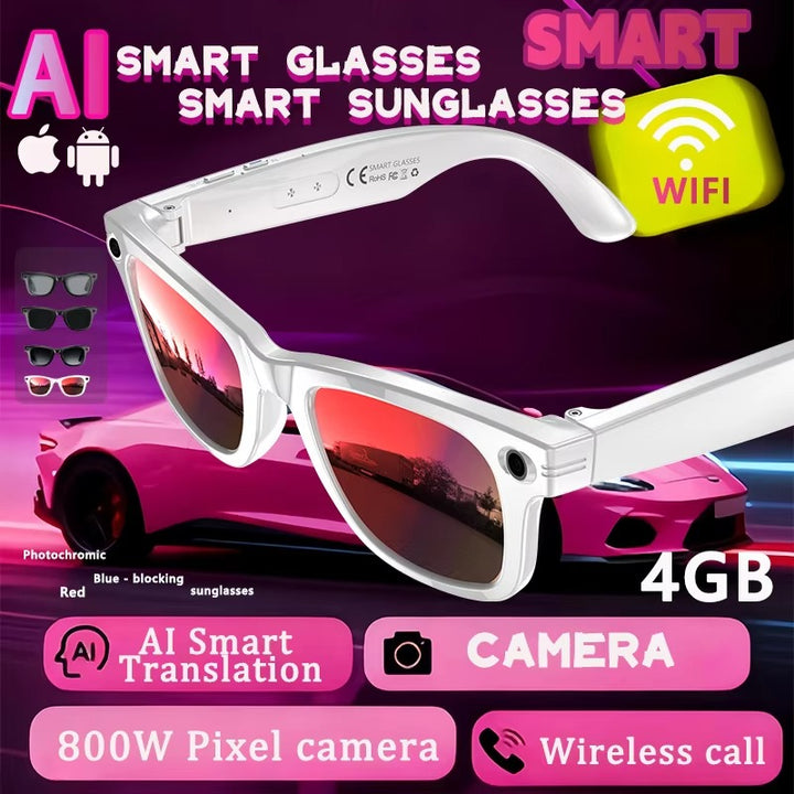 Smart AI Camera Glasses – 8MP Hands-Free Photo & Translation Wearable