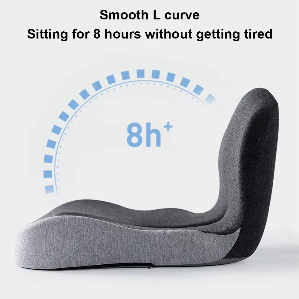 Memory Foam Seat Cushion with Back Support | Ergonomic L-Shaped Chair Comfort