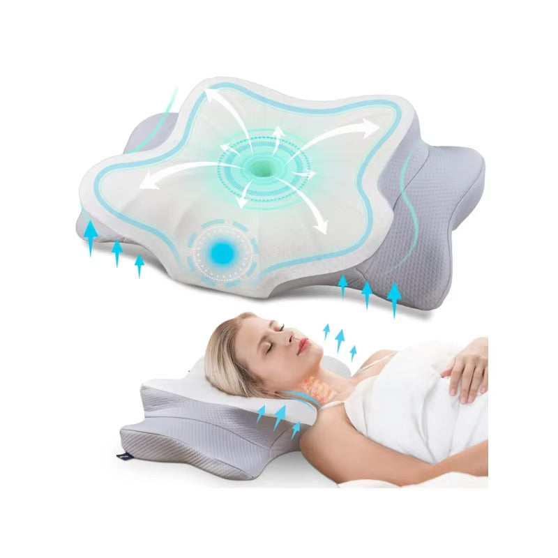 Ergonomic Memory Foam Pillow – Cooling Neck Support for Pain Relief Sleep