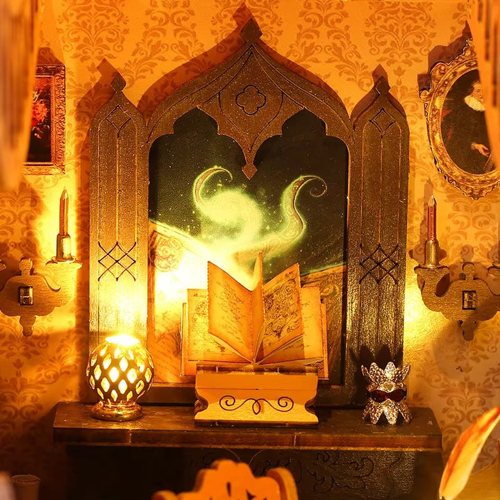 DIY Book Nook Kit – Wooden Magic House Miniature with LED Lights