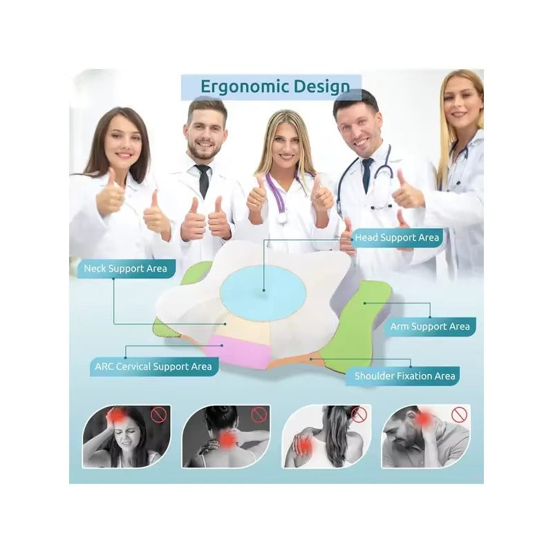 Ergonomic Memory Foam Pillow – Cooling Neck Support for Pain Relief Sleep