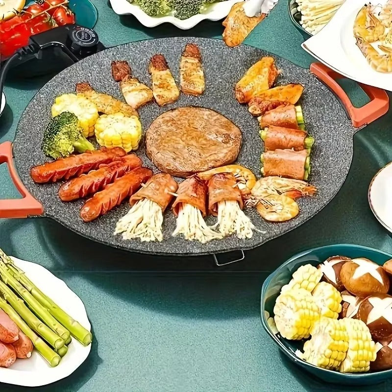 Portable Korean BBQ Grill – 1500W Smokeless Non-Stick Electric Griddle Pan