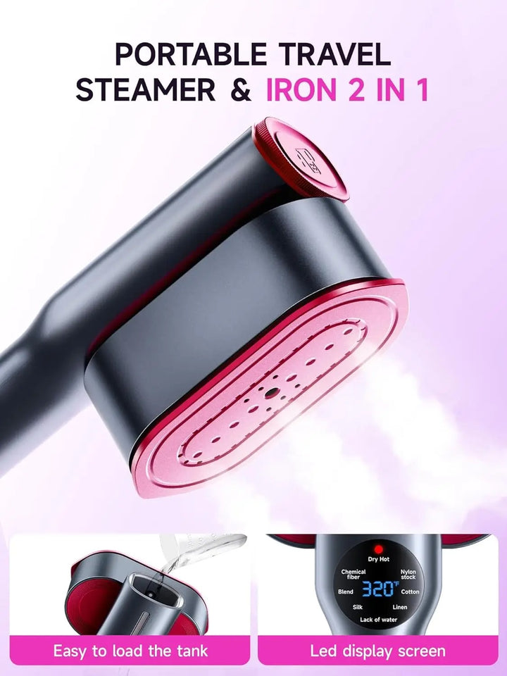 SteamEase™ – Portable Garment Steamer with LCD Display (7 Modes)