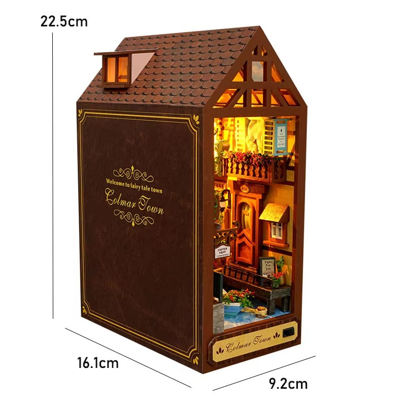 DIY Book Nook Kit – Wooden Magic House Miniature with LED Lights