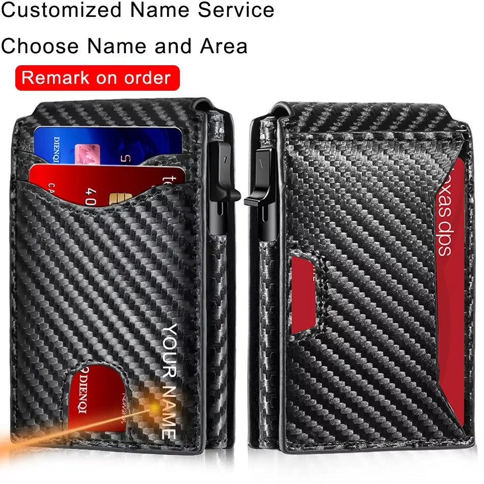 Minimalist Men’s Slim Wallet – RFID Blocking Aluminum Bifold with Money Clip