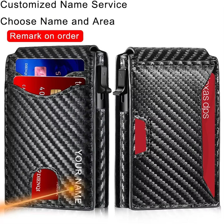 Minimalist Men’s Slim Wallet – RFID Blocking Aluminum Bifold with Money Clip