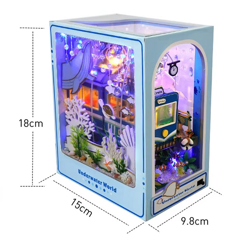 DIY Book Nook Kit – Wooden Magic House Miniature with LED Lights