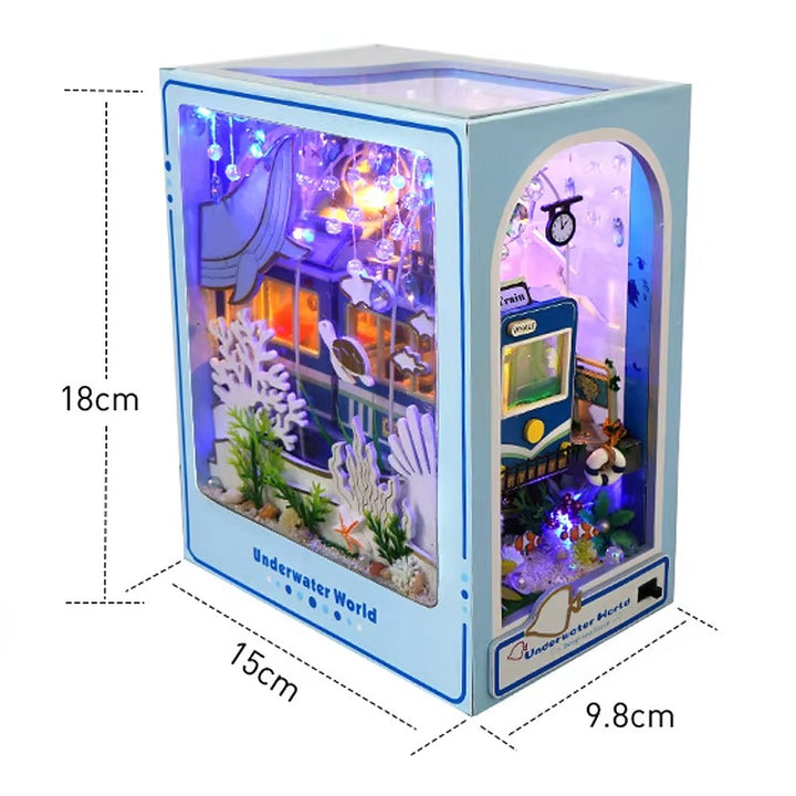 DIY Book Nook Kit – Wooden Magic House Miniature with LED Lights