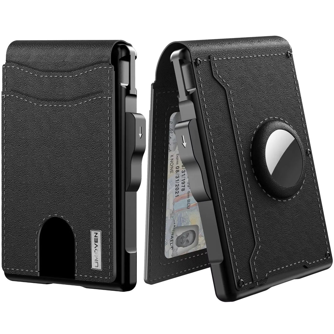 Men’s Slim RFID Wallet – AirTag Bifold with Pop-Up Card Access | Leather Design