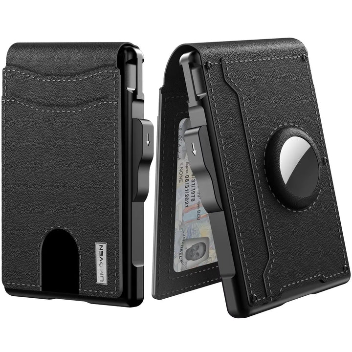 Men’s Slim RFID Wallet – AirTag Bifold with Pop-Up Card Access | Leather Design