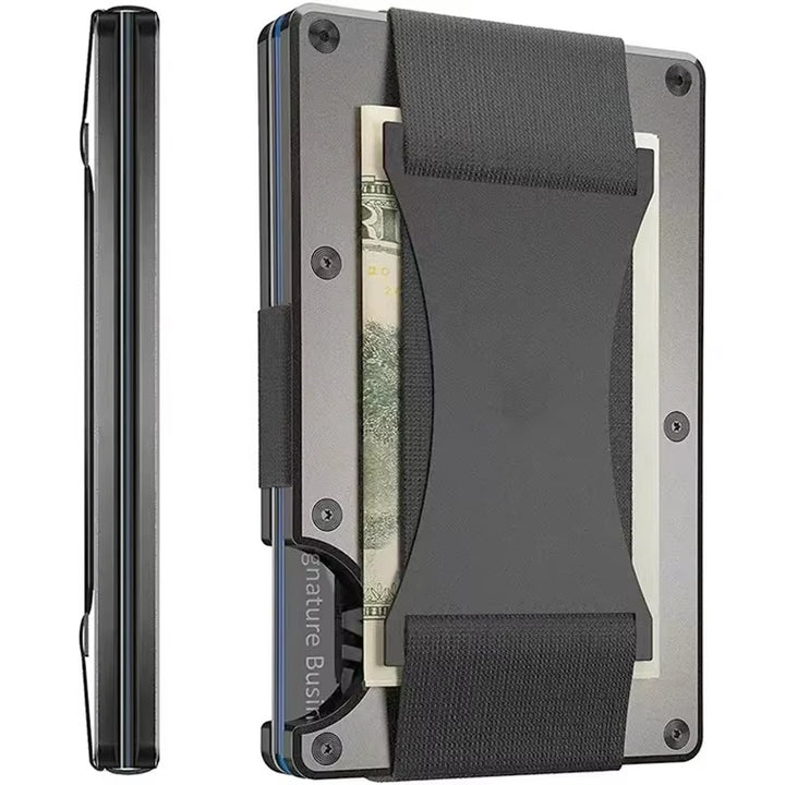 Slim Carbon Fiber Wallet – RFID Blocking Metal Card Holder for Men | Minimalist