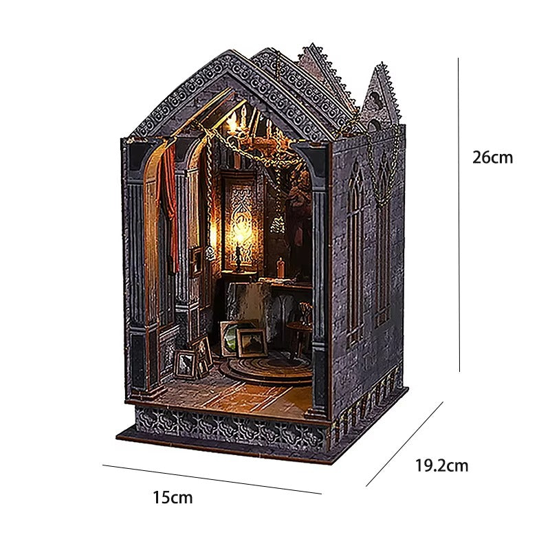 DIY Book Nook Kit – Wooden Magic House Miniature with LED Lights